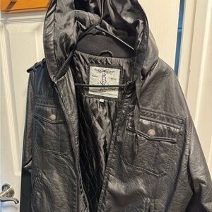 Brave Soul Black Hooded Military Jacket